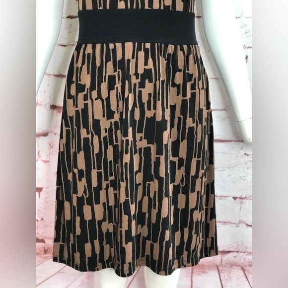 MICHAEL Michael Kors Petite L sleeveless Blouson Black Brown print Dress Large - Picture 6 of 15